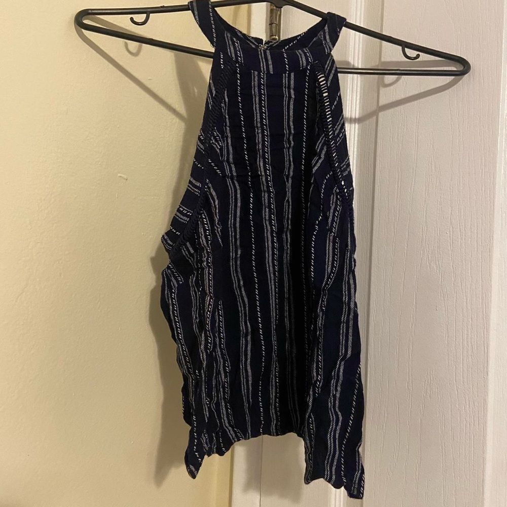 Mossimo Supply Co. Black Striped Halter Top